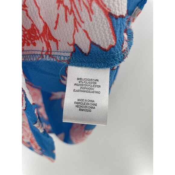 Studio B Bobeau Plus Size Turquoise Blue‎ Floral Peasant Flutter Sleeve Top 3x - Picture 6 of 8